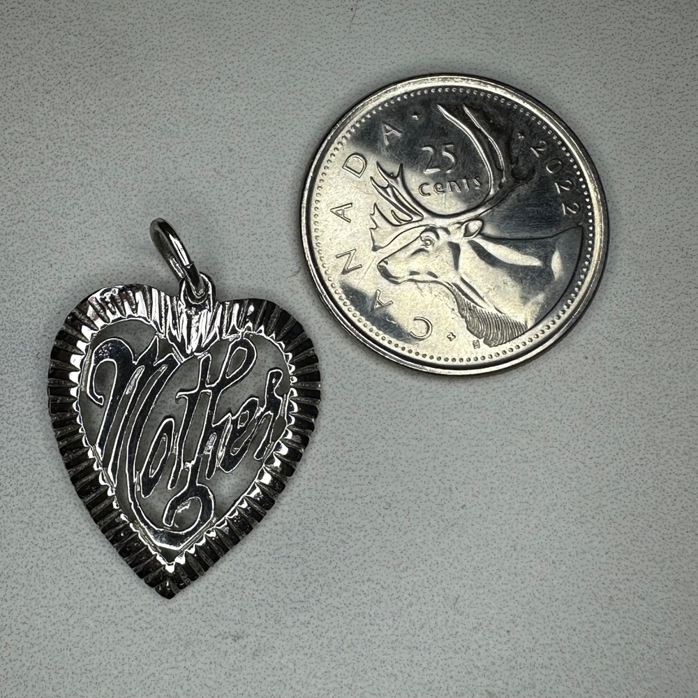 Sterling Silver Heart Mother Pendant Charm Necklace Jewelry Gift‎ - Picture 2 of 4